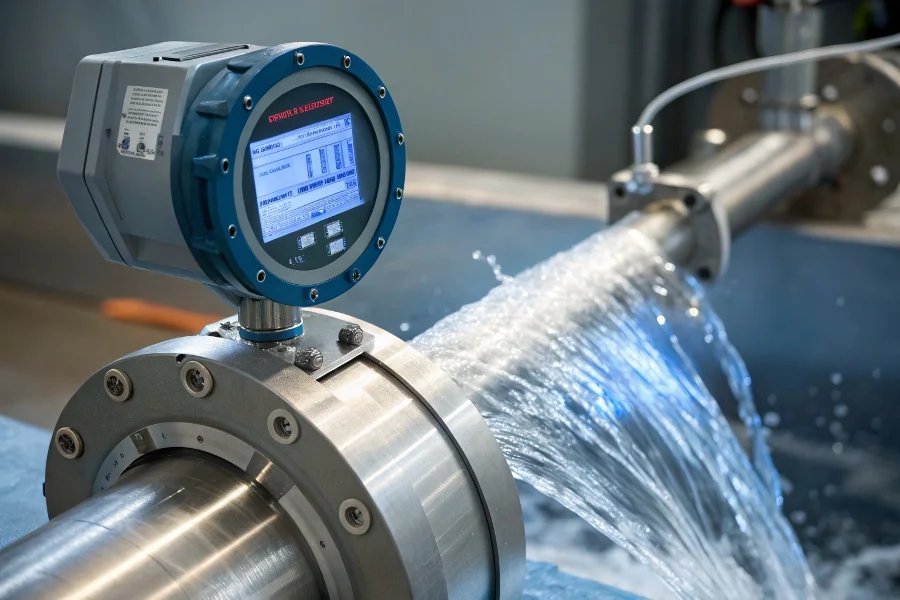 An-electromagnetic-flow-meter-visualized-a-sleek